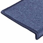 vidaXL Tapis d'escalier 30 pièces 65 x 21 x 4 cm Bleu Bord rectangulaire
