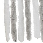 vidaXL Rideau anti-mouches gris clair et blanc 118x220 cm chenille