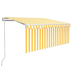 vidaXL Auvent rétractable automatique avec store 3x2 5m Jaune et blanc