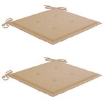 vidaXL Chaises de jardin avec coussins 2 Pièces Teck solide et acier
