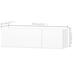 vidaXL Meuble TV bois d’ingénierie 120x40x34 cm blanc brillant