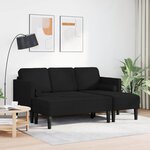 vidaXL Ensemble de Canapés avec coussin 2 Pièces Noir Polyester