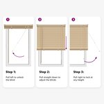 vidaXL Store Vénitien Réglable Marron clair avec motif 213 x 40 cm PVC