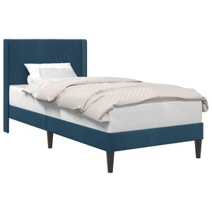 vidaXL Cadre de lit avec tête de lit Bleu 100 x 200 cm Velours