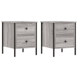 vidaXL Tables de chevet 2 Pièces sonoma gris 40x42x50cm bois d'ingénierie