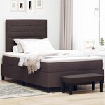vidaXL Lit à ressorts avec matelas Marron foncé 120 x 190 cm tissu
