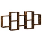 vidaXL Étagère murale chêne fumé 159x18x65 cm bois d'ingénierie