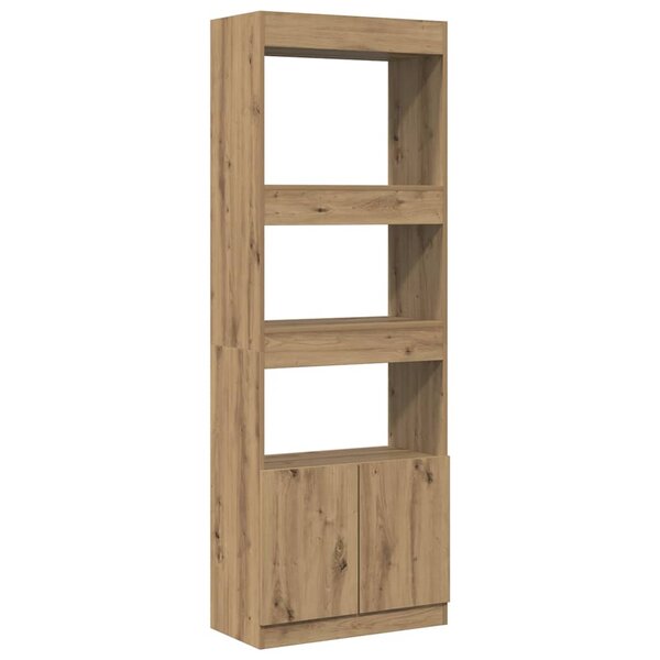 vidaXL Buffet haut 63x33x180 cm chêne artisanal bois d'ingénierie