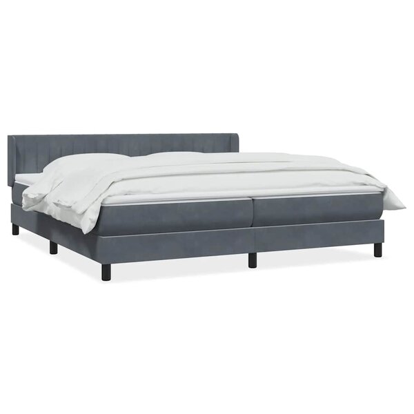 vidaXL Sommier à lattes de lit et matelas gris foncé 180x210cm velours
