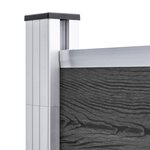 vidaXL Ensemble de panneau de clôture WPC 1657x(105-186) cm Noir