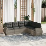 vidaXL Salon de jardin 6 Pièces avec coussins gris clair résine tressée