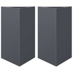 vidaXL Jardinières 2 Pièces anthracite triangulaire 50x43x75 cm acier