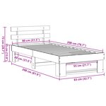 vidaXL Cadre de lit Marron 80 x 200 cm Bois massif en pin