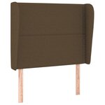 vidaXL Tête de lit avec oreilles Marron foncé 83x23x118/128 cm Tissu