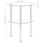 vidaXL Table d'appoint 2 niveaux Transparent 38x38x50 cm Verre trempé