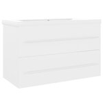 vidaXL Armoire d'évier avec lavabo intégré Blanc Aggloméré