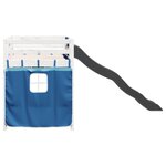 vidaXL Lit mezzanine enfants et rideaux bleu 80x200cm bois pin massif