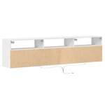 vidaXL Meuble TV mural avec LED blanc 180x31x45 cm