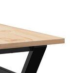 vidaXL Table basse cadre en Y 80x80x45 cm bois de pin massif et acier