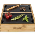 Princess gril de table chef dinner4all pure 840 w métal et bambou