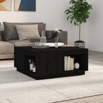 vidaXL Table basse Noir 80x81x36 5 cm Bois massif de pin