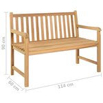 vidaXL Banc de jardin 114 cm bois de teck solide