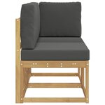 vidaXL Canapé d’extérieur milieu et coin avec coussin 2 Pièce Blanc