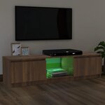 vidaXL Meuble TV avec lumières LED chêne marron 120x30x35 5 cm