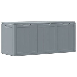 vidaXL Boîte de rangement de jardin 270 L Gris PP aspect bois