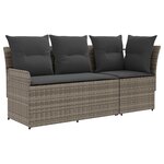 vidaXL Sofa de jardin avec accoudoirs et sofa d'angle 2 Pièce Rotin PE