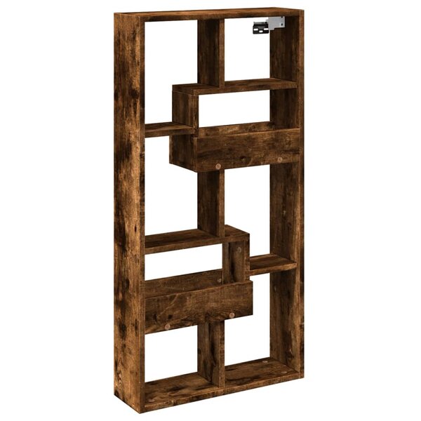 vidaXL Armoire murale chêne fumé 50x15x100 cm bois d'ingénierie