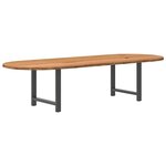 vidaXL Table à manger marron clair bois de chêne massif ovale