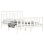 vidaXL Cadre de lit sans matelas blanc 120x200 cm bois de pin massif