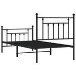 vidaXL Cadre de lit métal sans matelas avec pied de lit noir 80x200 cm