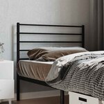 vidaXL Tête de lit de remplacement métal noir 90 cm