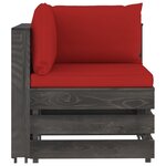 Vidaxl salon de jardin 8 pièces avec coussins bois imprégné de gris