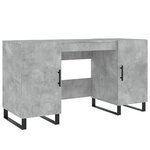 Bureau table poste de travail meuble d'ordinateur informatique étude 140 x 50 x 75 cm bois d'ingénierie gris 02_0023841
