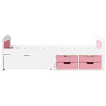 vidaXL Lit de jour et 5 tiroirs sans matelas IRUN blanc rose 90x200 cm