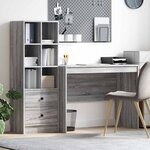 vidaXL Bureau avec rangement 2 Pièces Sonoma gris 100 x 50 x 76 cm