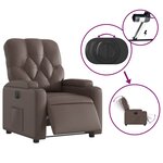 vidaXL Fauteuil inclinable électrique Marron Similicuir