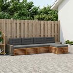 vidaXL Ensemble de canapés d'extérieur 5 Pièces Naturel et Anthracite