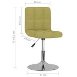 vidaXL Chaise pivotante de salle à manger Vert Tissu