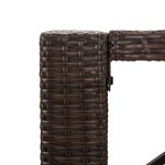 vidaXL Table de bar et dessus en verre marron 105x80x110 cm poly rotin