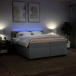 vidaXL Sommier à lattes de lit avec matelas Gris clair 200x200cm Tissu