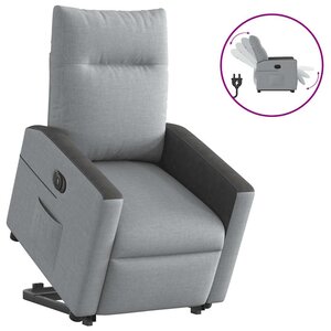 vidaXL Fauteuil inclinable électrique gris clair tissu