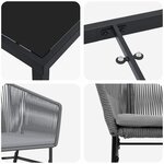 vidaXL Ensemble de salle à manger pour jardin 7 Pièces Gris Poly rotin