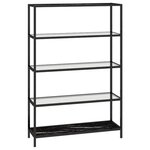 vidaXL Étagère marbre noir et transparent 100x36x168 cm verre trempé