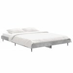 vidaXL Cadre de lit sans matelas gris béton 135x190 cm