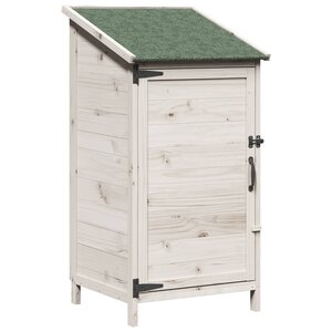 vidaXL Abri de jardin Blanc 59 x 56 x 113 5 cm Bois de Sapin Massif