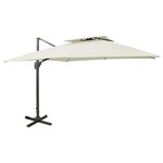 vidaXL Parasol de jardin déporté avec double plateau 300 x 300 cm Sable